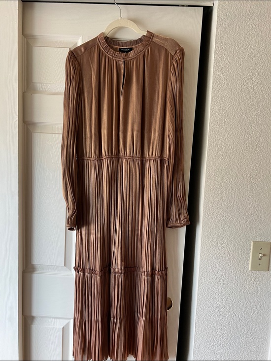 Current Air Dresses & Skirts - Current Air Pleated Maxi Dress - Brown